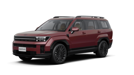 ảnh xe hyundai santafe màu đỏ đô 2025